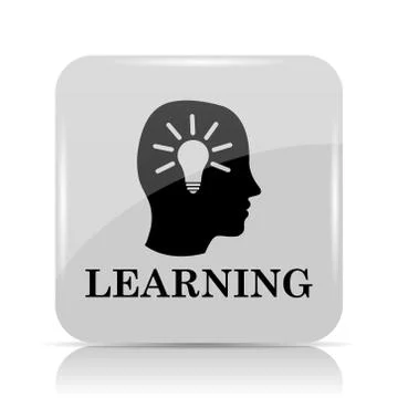 Learning icon. Internet button on white background.. Stock Illustration