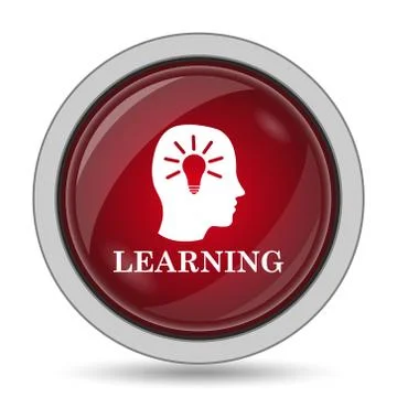 Learning icon. Internet button on white background.. Stock Illustration