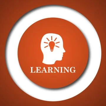 Learning icon. Internet button on white background. . Illustrazione stock