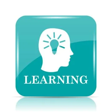 Learning icon. Internet button on white background.. Stock Illustration