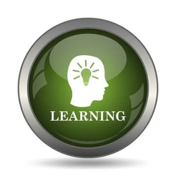Learning icon. Internet button on white background. . Illustrazione stock