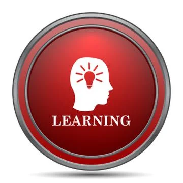 Learning icon. Internet button on white background.. Stock Illustration