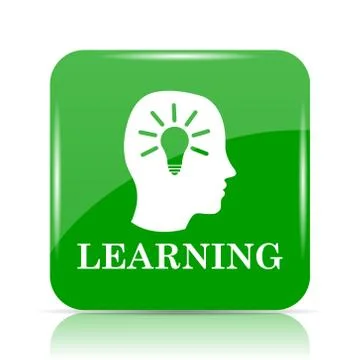Learning icon. Internet button on white background.. Stock Illustration