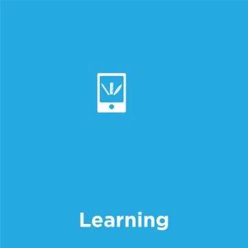 Learning icon isolated on blue background Stock Illustration