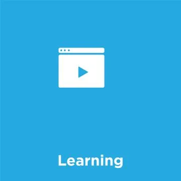 Learning icon isolated on blue background Stock Illustration