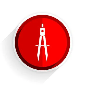 Learning icon, red circle flat design internet button, web and mobile app ill Stock Illustration