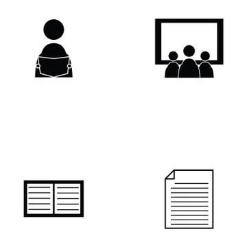 Learning icon set Illustrazione stock