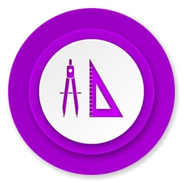 Learning icon, violet button. Illustrazione stock