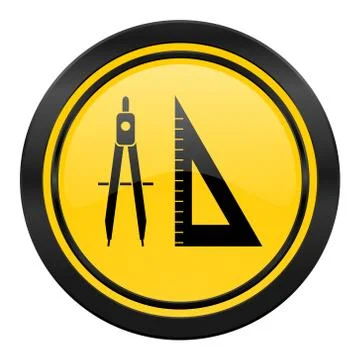 Learning icon, yellow logo. Stock Illustration