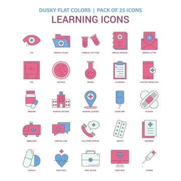Learning icons icon Dusky Flat color - Vintage 25 Icon Pack Ilustración de archivo