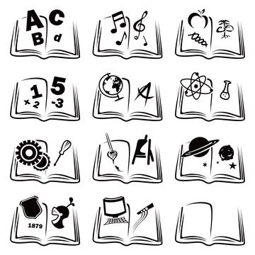 Learning icons Stock Illustration