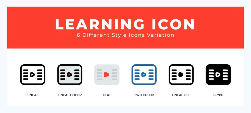 Learning icons set. Different style of icons simple vector illustration. Stock Illustration