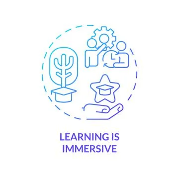 Learning is immersive blue gradient concept icon Stock Illustration