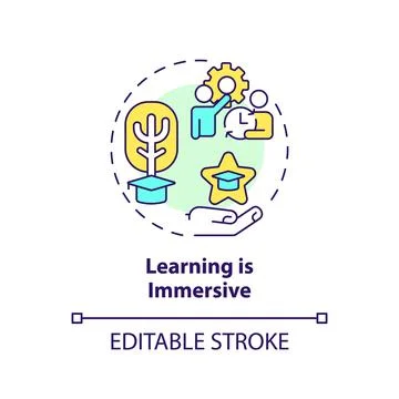 Learning is immersive multi color concept icon Stockillustratie