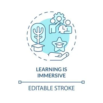 Learning is immersive soft blue concept icon Stockillustratie