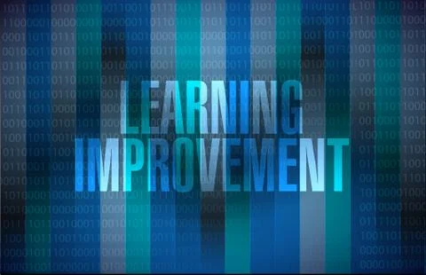 Learning improvement binary sign concept 스톡 일러스트