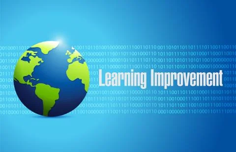 Learning improvement binary sign concept Stock Illustration