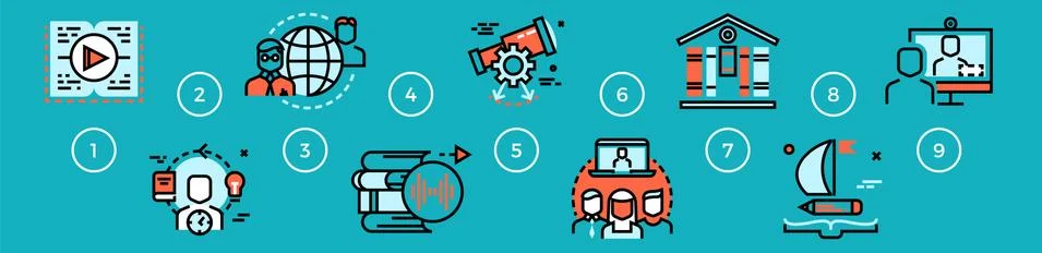 Learning infographic. Education steps, self development banner. Step by step Stock Illustration