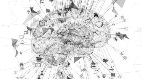 Learning information from study andeducation and training brain Stock Footage 129003807