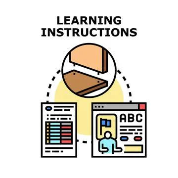 Learning instructions for development and assembling knowledge Stock Illustration