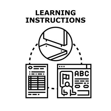 Learning instructions for development and assembling knowledge 스톡 일러스트