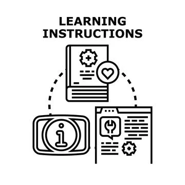 Learning instructions for education and development concept Stock Illustration
