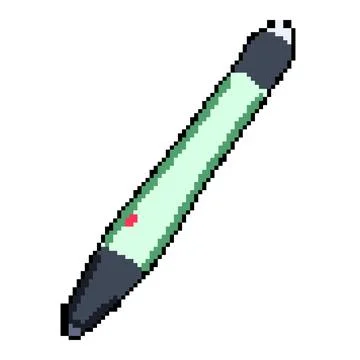 Learning interactive whiteboard pen pixel art vector illustration Illustrazione stock