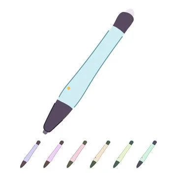 Learning interactive whiteboard pen vector cartoon graphic Stock Illustration