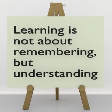Learning it not about remembering, but understanding - concept Stock Illustration