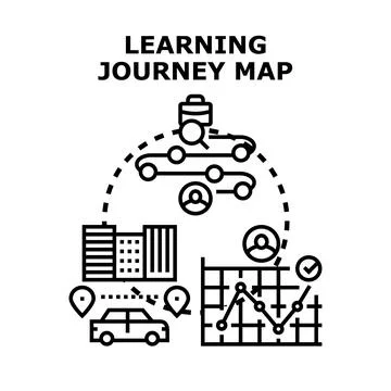 Learning journey map illustrating professional development and career path Illustration