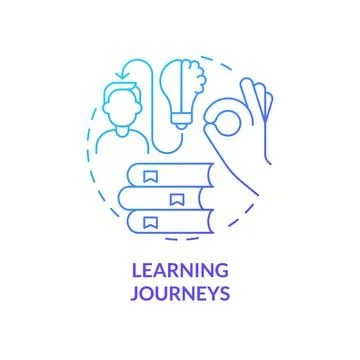 Learning journeys blue gradient concept icon Illustrazione stock