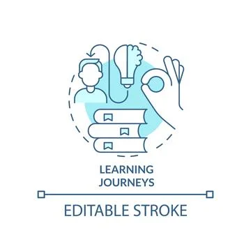 Learning journeys turquoise concept icon Illustrazione stock