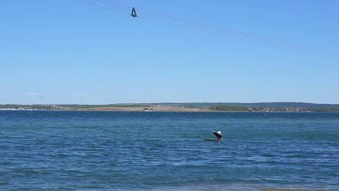 Learning to kitesurf. Summer. Holiday Stock Footage 109585256