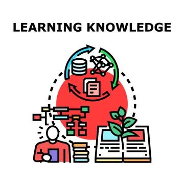 Learning knowledge education and data information process Stock Illustration