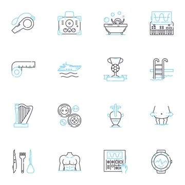 Learning Labs linear icons set. Collaboration, Innovation, Creativity, Skills Stock Illustration