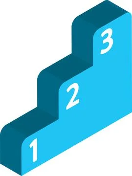 Learning ladder illustration in 3D isometric style Illustrazione stock