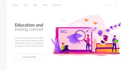 Learning landing page template Stockillustratie