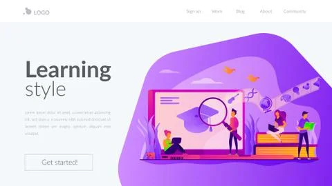 Learning landing page template Stockillustratie