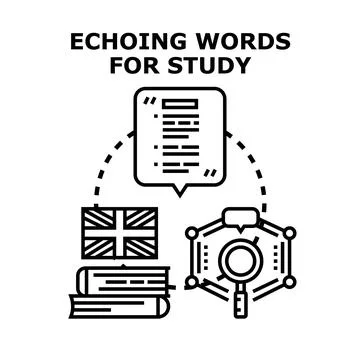 Learning language developing linguistic skills and studying grammar Stockillustratie