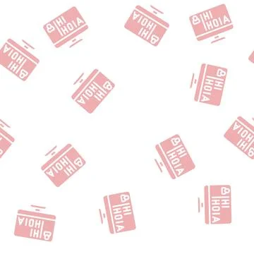 Learning languages glyph vector seamless pattern black Illustrazione stock