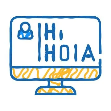 Learning languages icon doodle illustration Illustrazione stock