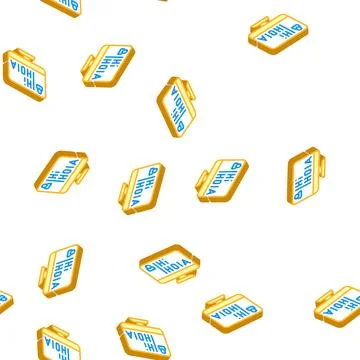 Learning languages isometric icon seamless pattern color Stock Illustration