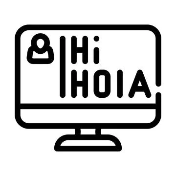 Learning languages line icon vector illustration black Stock Illustration