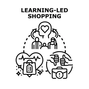 Learning led shopping concept optimizing customer experience Stock Illustration