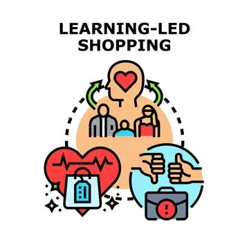 Learning led shopping concept optimizing customer experience Stock Illustration