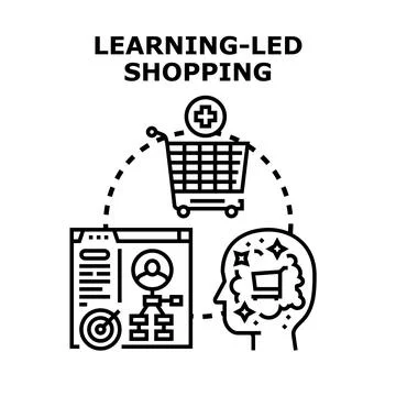 Learning led shopping concept vector illustration designing Stock Illustration