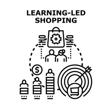 Learning led shopping strategy increasing customer engagement purchase Stock Illustration
