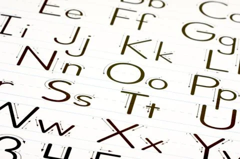 Learning Letters Chart Stock Photos