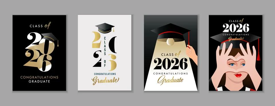 Learning is light - modern cover design for Class of 2026 graduates Stock Illustration