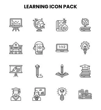 Learning Line Icons Pack イラスト素材